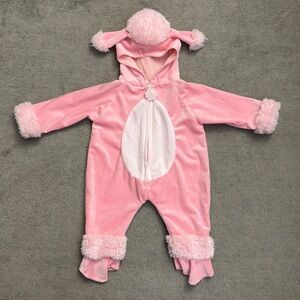 Poodle Jumpsuit Romper Halloween Dress Up Costume Pink Fluffy Poofy Infant Baby